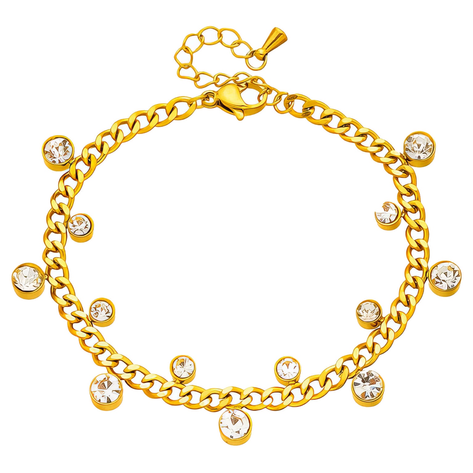 Crystal Drop Chain Bracelet