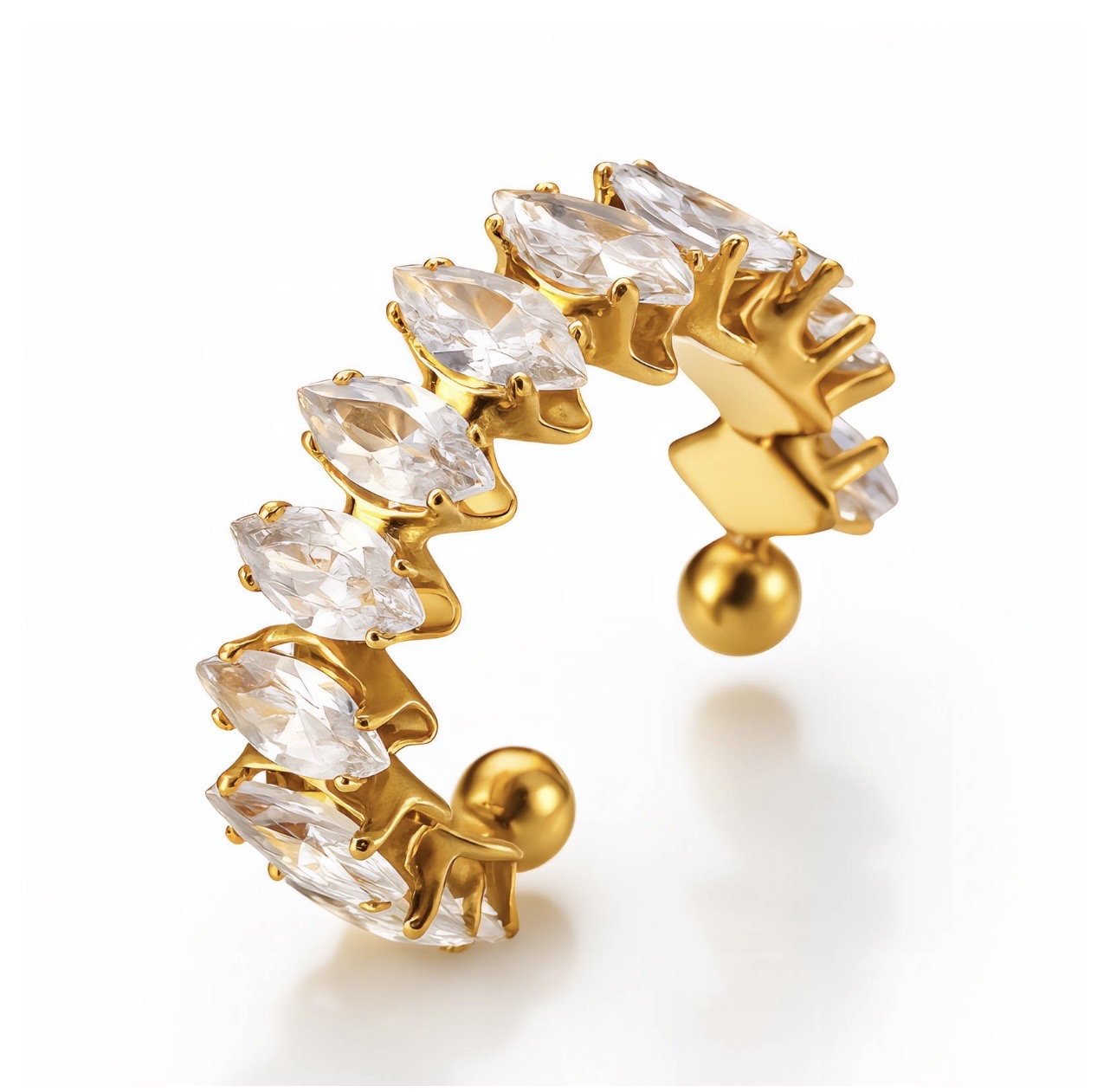 Crystal Leaf Ring