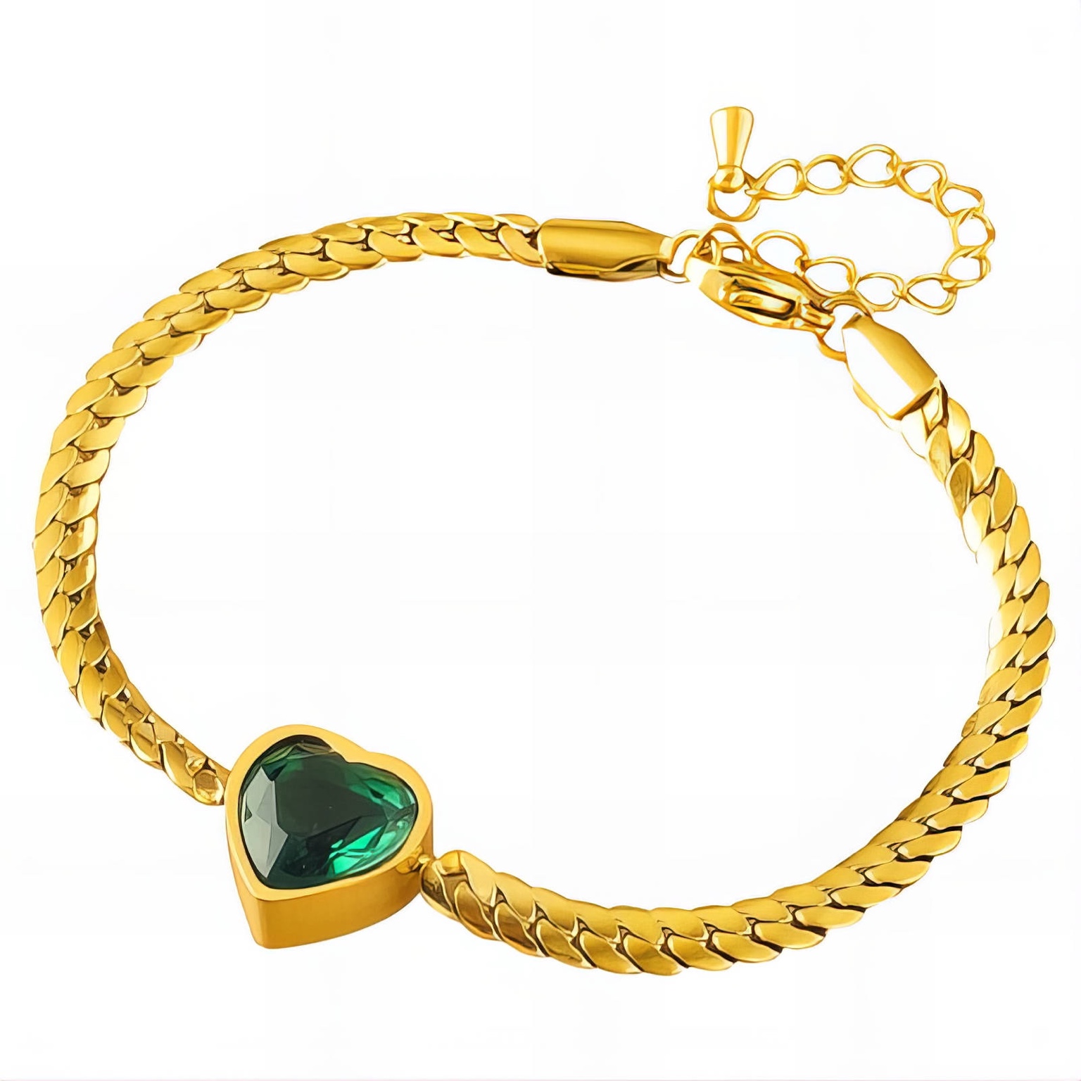 Emerald Heart Bracelet
