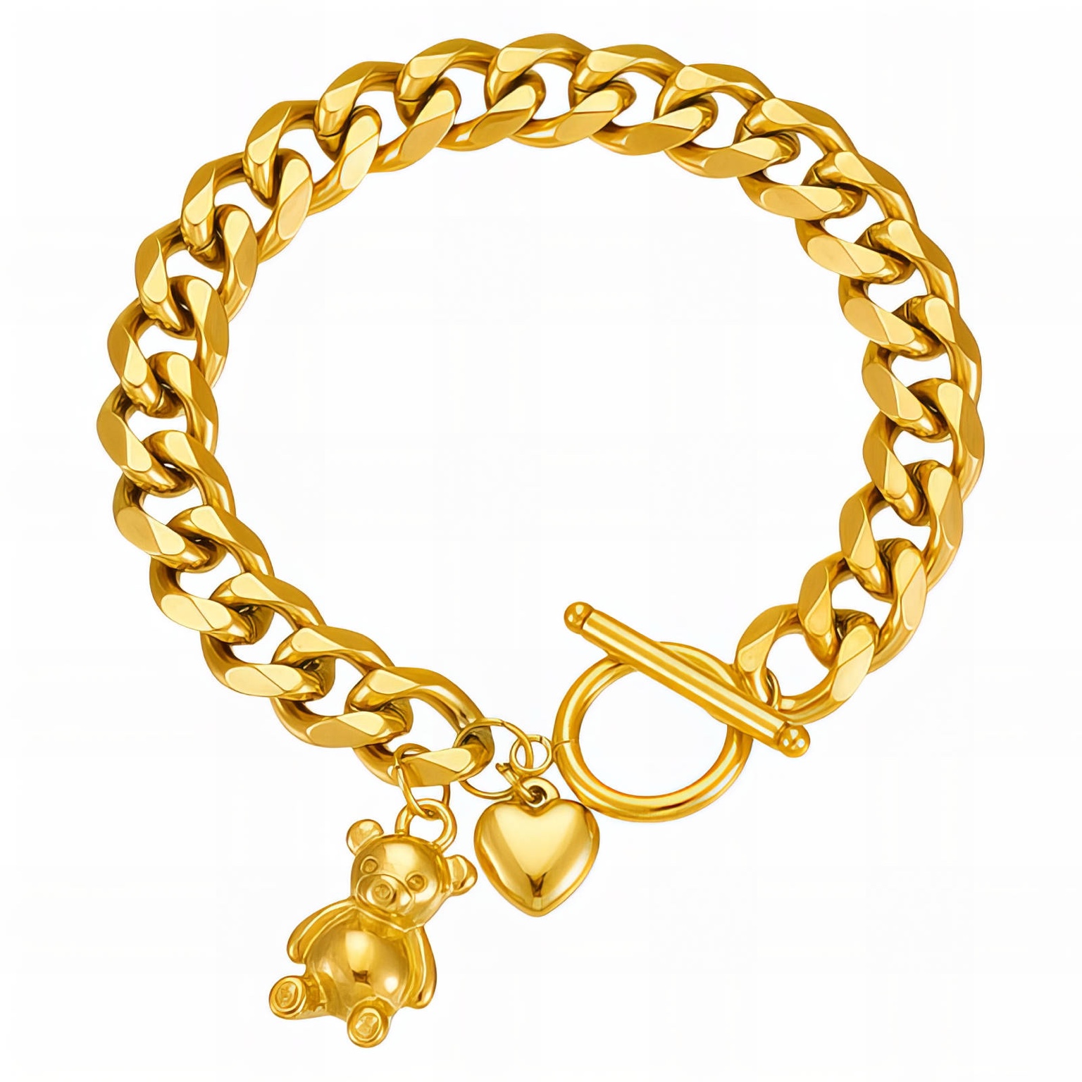 Heart Lock Charm Bracelet